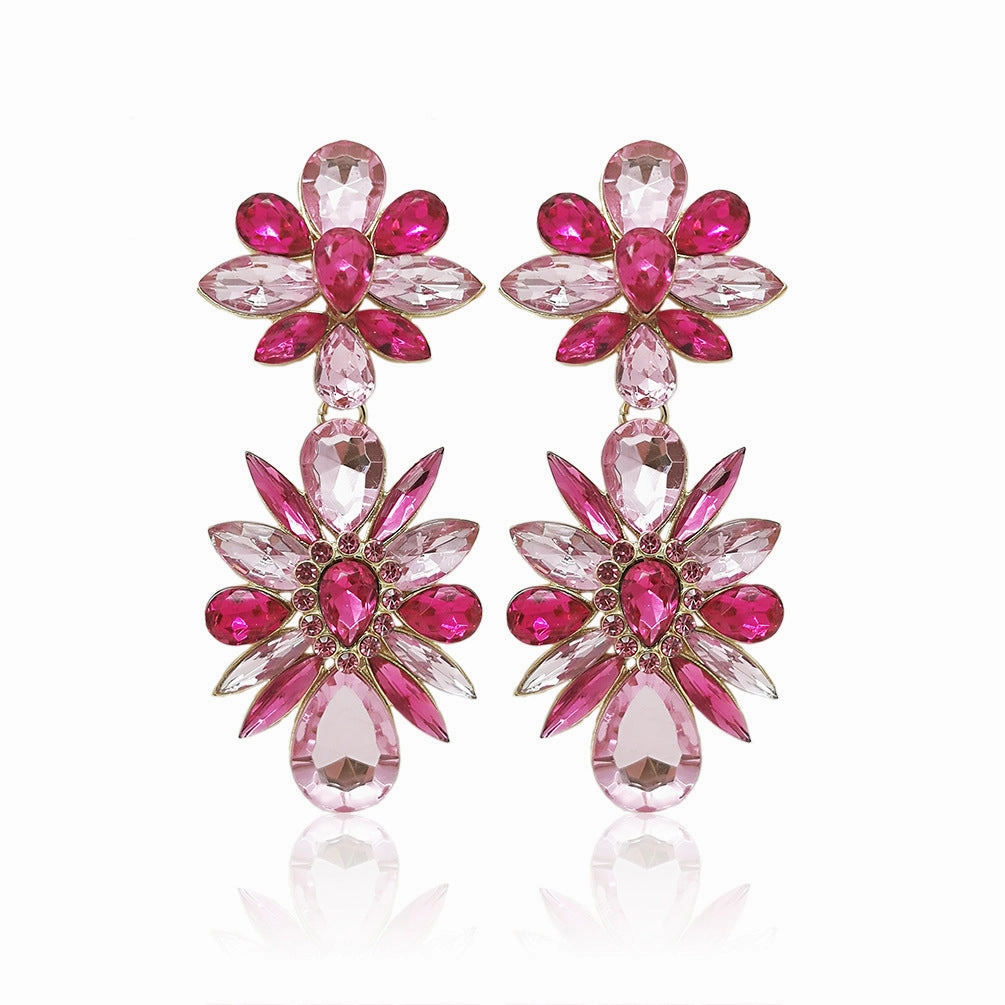 Wholesale Crystal Diamond Flower Earrings Earrings