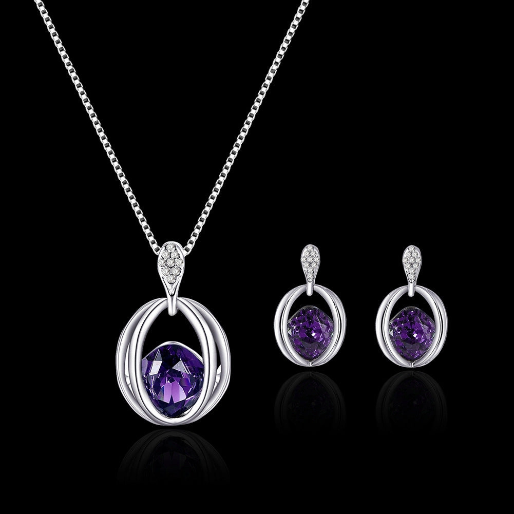 Wholesale Crystal Diamond Set Alloy Earrings
