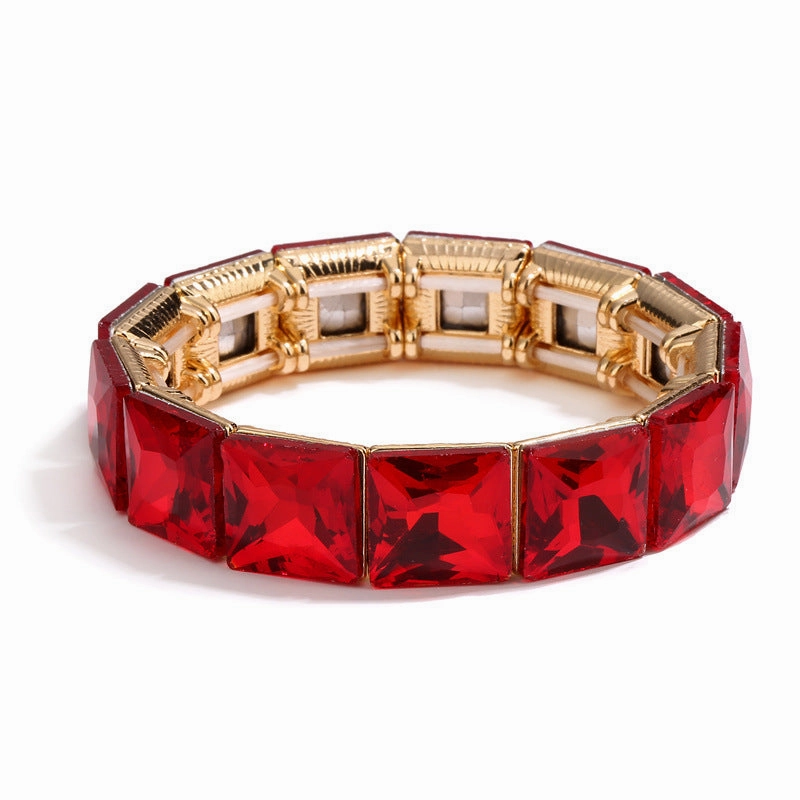 Wholesale Crystal Glass Stretch Alloy Rhinestone Bracelet