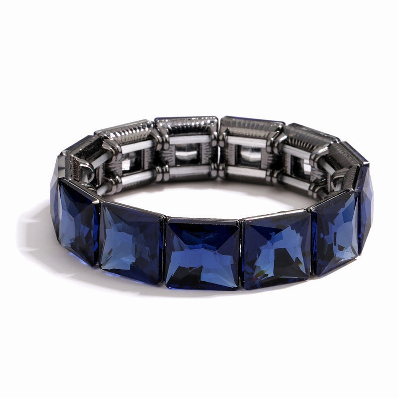 Wholesale Crystal Glass Stretch Alloy Rhinestone Bracelet