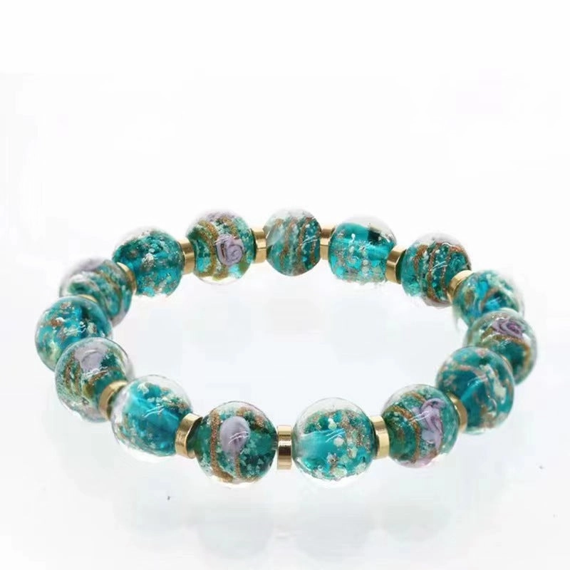 Wholesale Crystal Gold Sand Bead Luminous Glass Bracelet