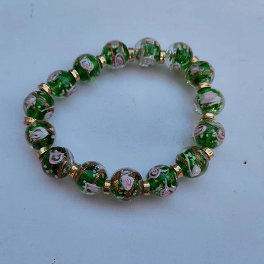 Wholesale Crystal Gold Sand Bead Luminous Glass Bracelet