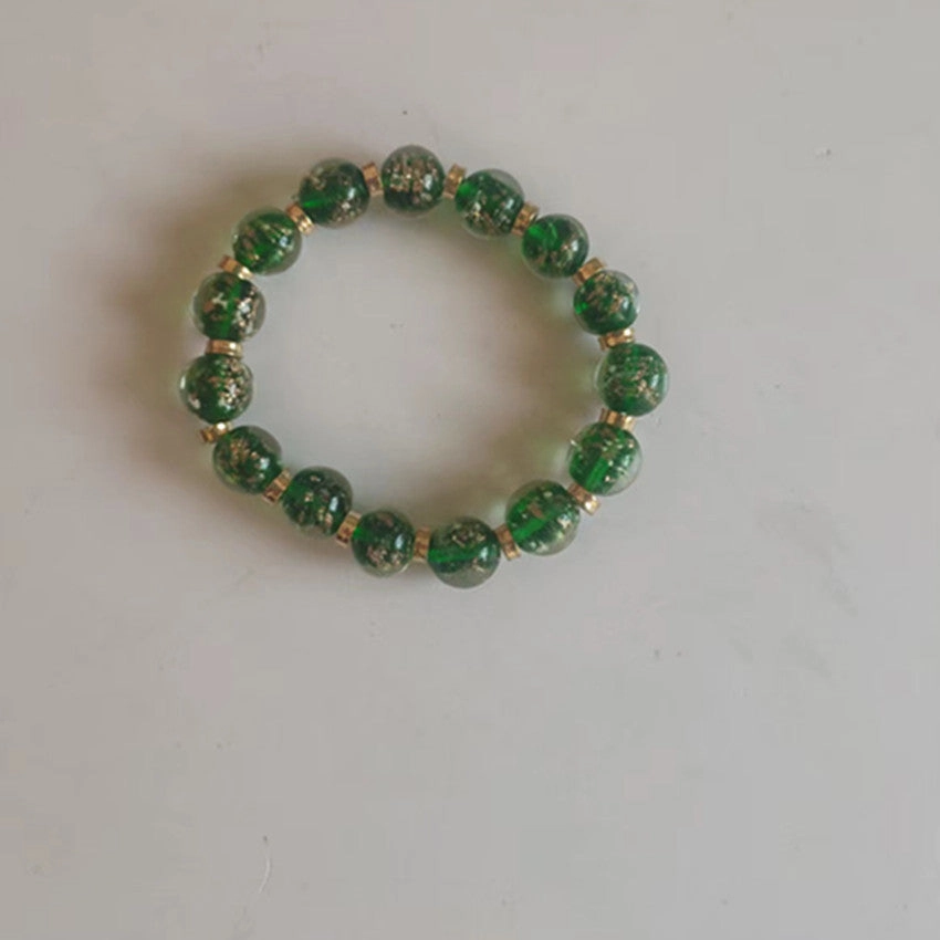 Wholesale Crystal Gold Sand Bead Luminous Glass Bracelet
