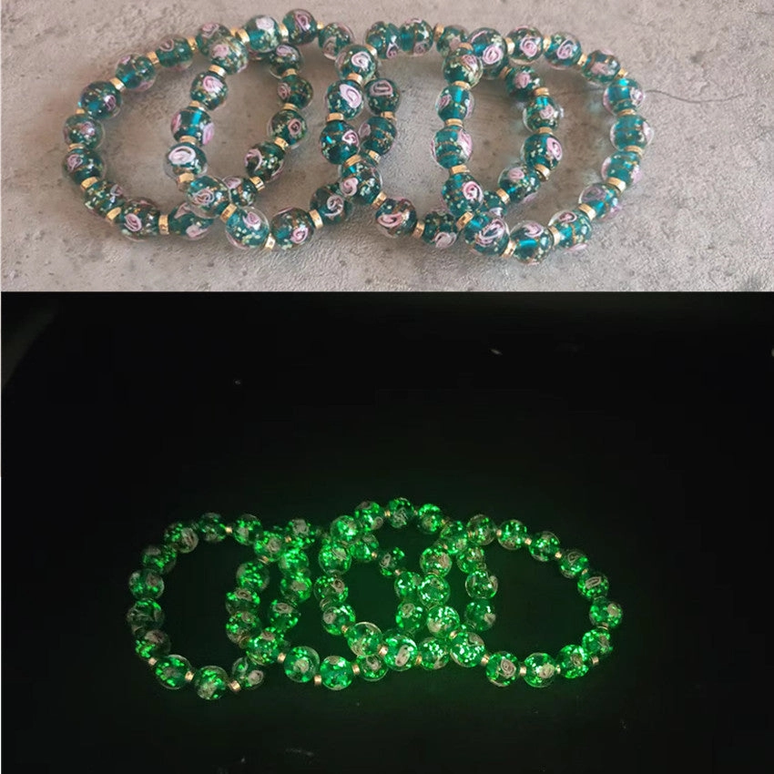 Wholesale Crystal Gold Sand Bead Luminous Glass Bracelet