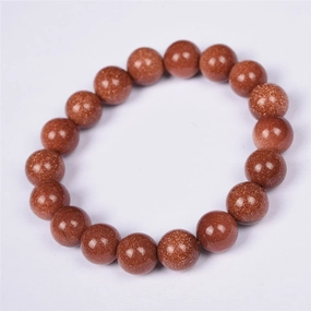 Wholesale Crystal gold sandstone single circle round bead bracelet for men and women simple and fashionable bracelet