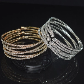 Wholesale Crystal Rhinestone Layered Bracelet Set