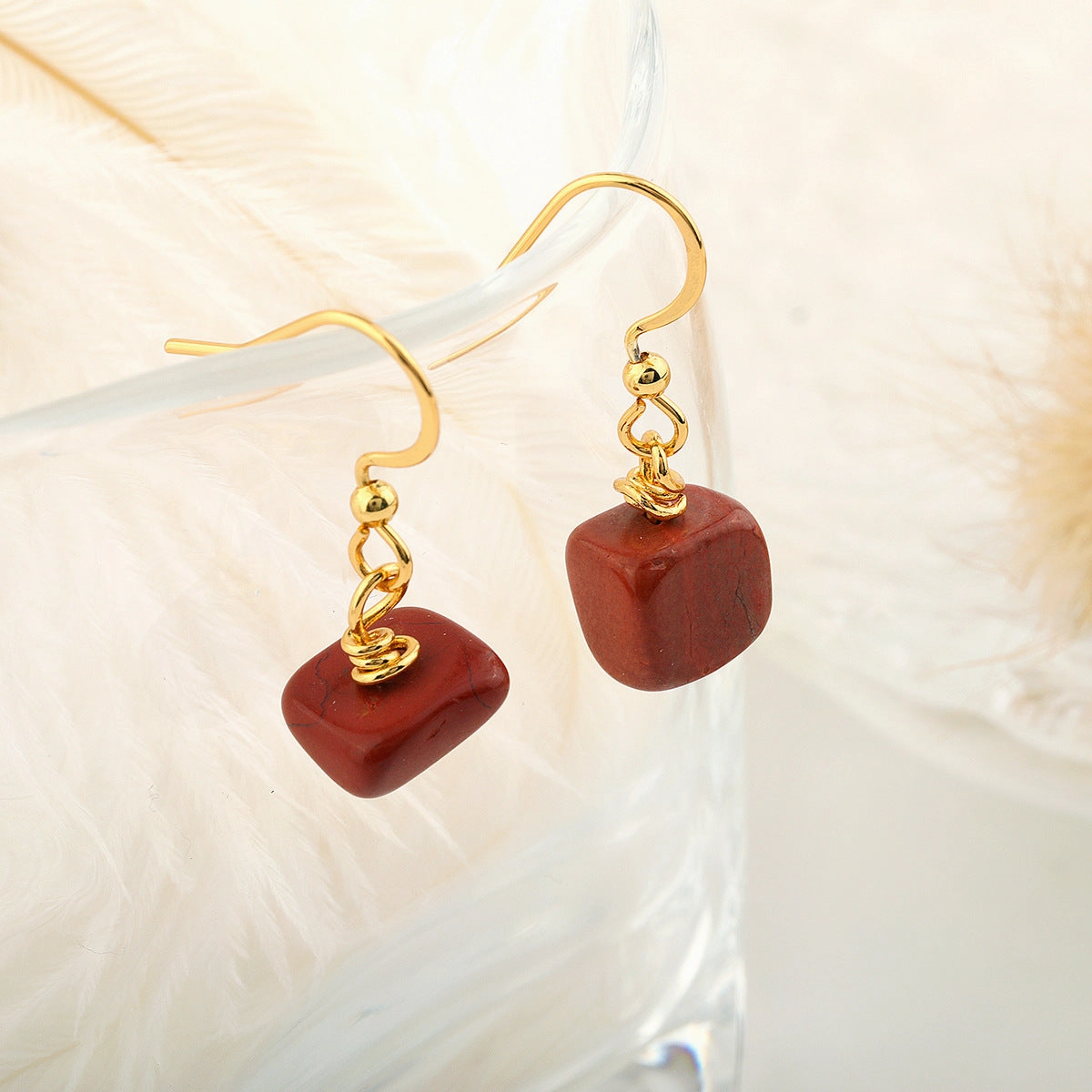 Wholesale Crystal Rough Stainless Steel Earrings