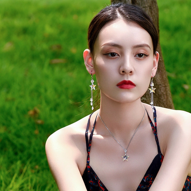 Wholesale Crystal Star Alloy Earrings