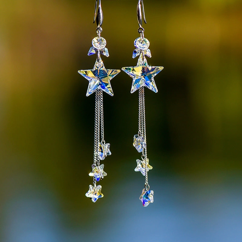 Wholesale Crystal Star Alloy Earrings