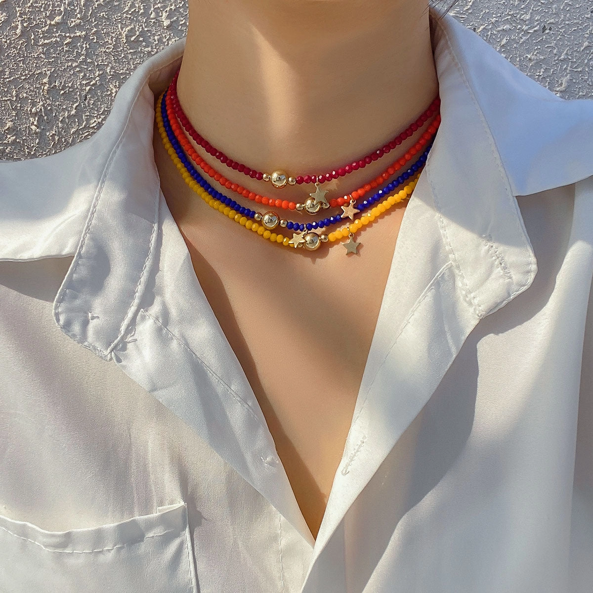 Wholesale Crystal Star Resin Necklace