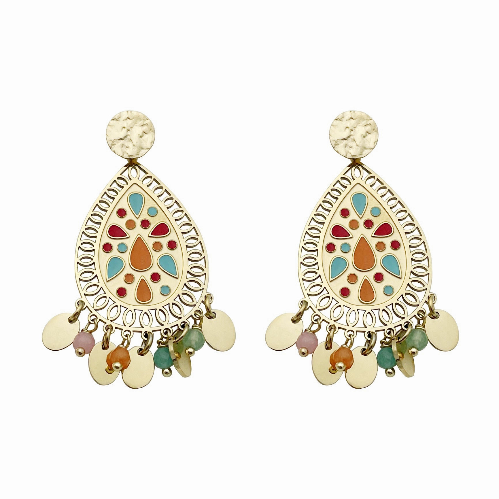 Wholesale Crystal Tassel Drop Shape Stainless Steel Drip Oil Earrings