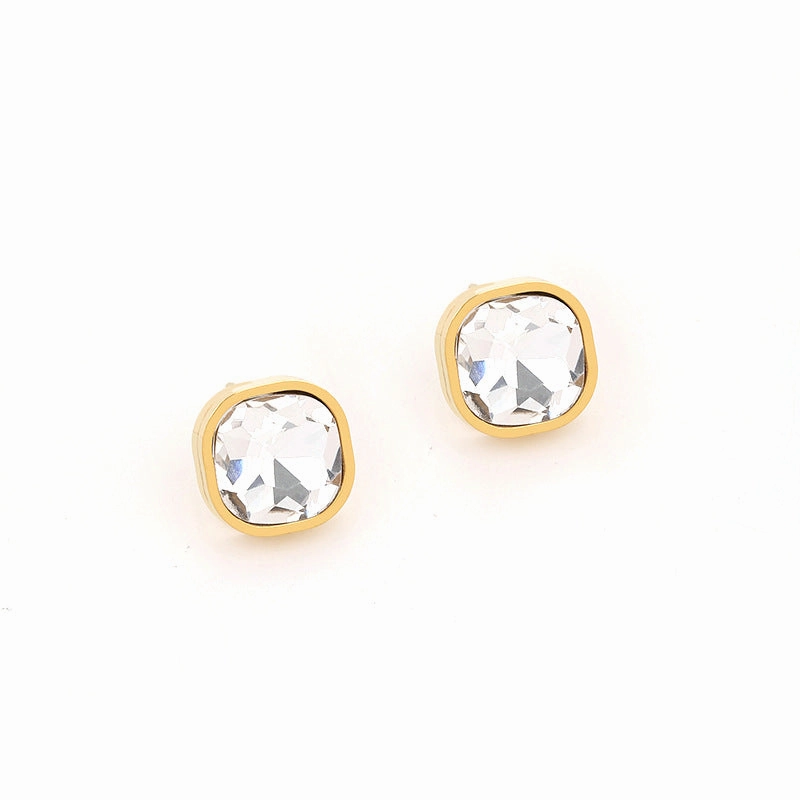 Wholesale Cuban Chain Necklace Bracelet Ring Earrings Real Gold Electroplated Titanium Steel Non-fading Set
