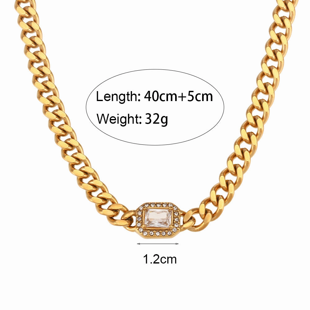 Wholesale  Cuban Zircon Stainless Steel Bracelet