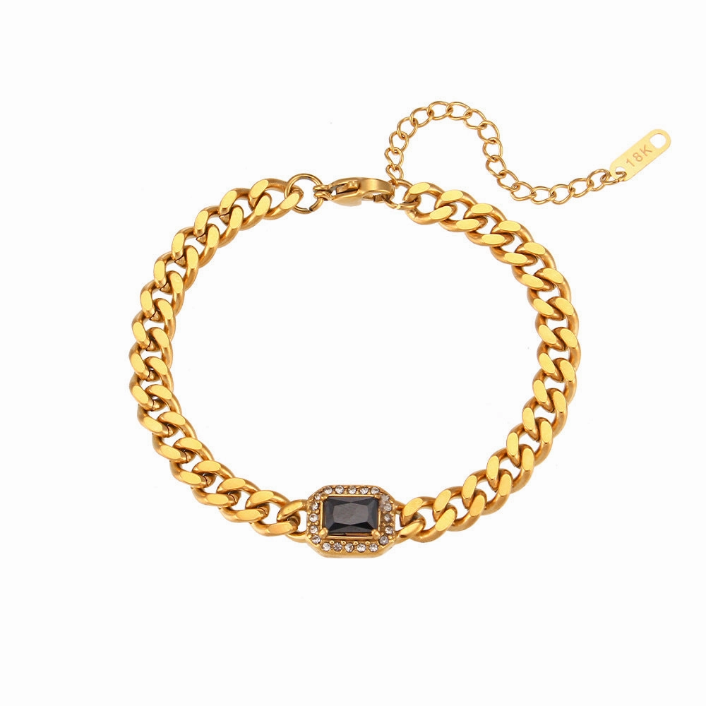 Wholesale  Cuban Zircon Stainless Steel Bracelet