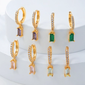 Wholesale Cubic Zirconia Diamond Copper Earrings