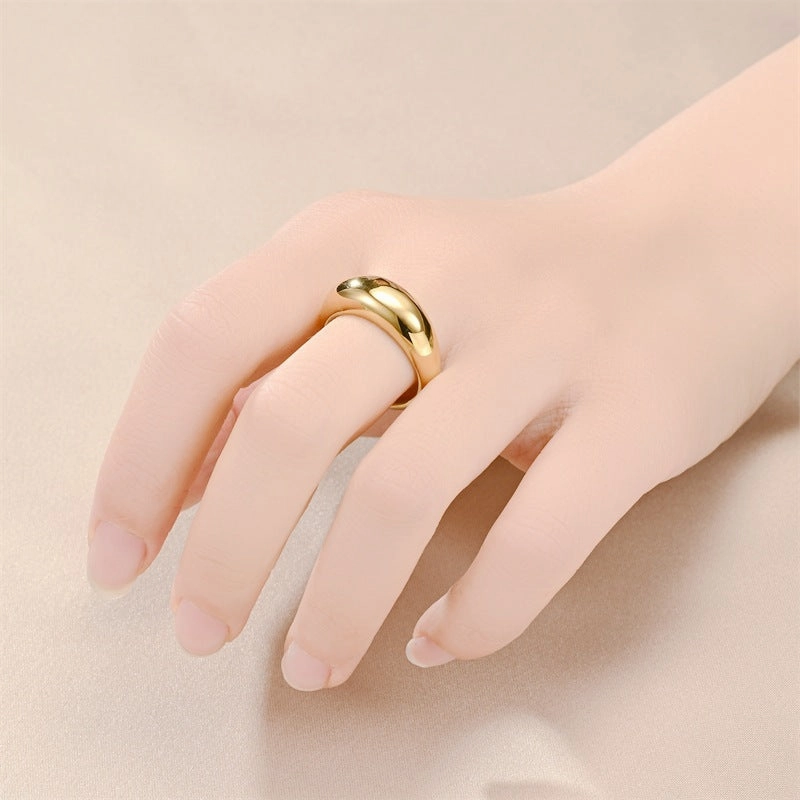 Wholesale Cup Handle Shape Simple Titanium Steel Ring