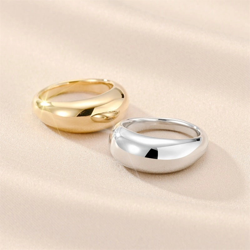 Wholesale Cup Handle Shape Simple Titanium Steel Ring