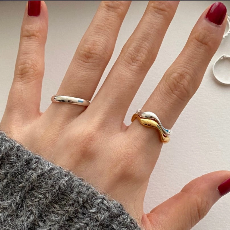 Wholesale Curved Sterling Silver Rings
