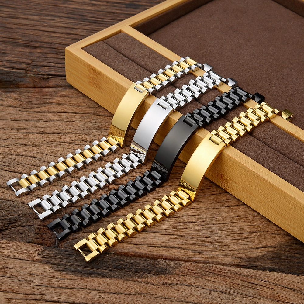 Wholesale Curved Titanium Steel Bracelet Chain