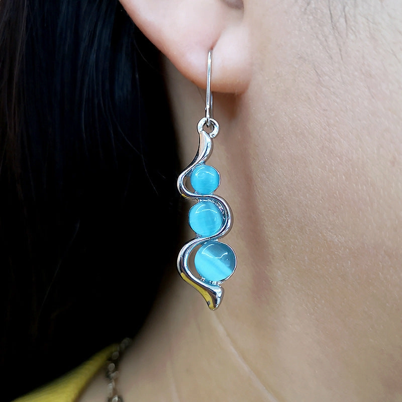 Wholesale Curved Wavy Metal Earrings