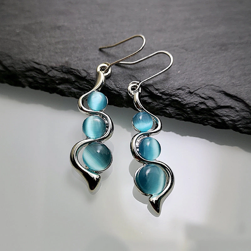 Wholesale Curved Wavy Metal Earrings