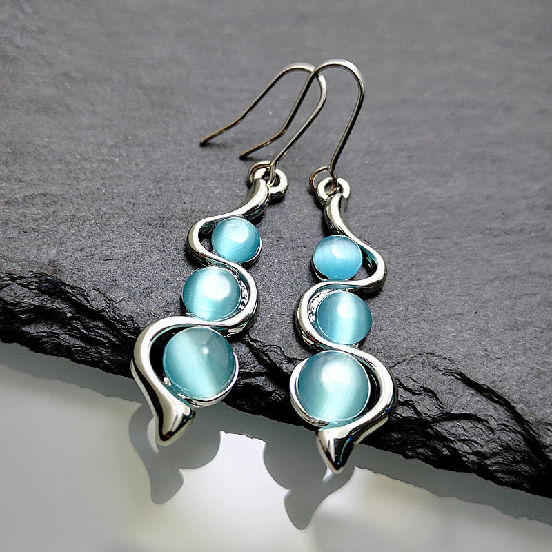 Wholesale Curved Wavy Metal Earrings