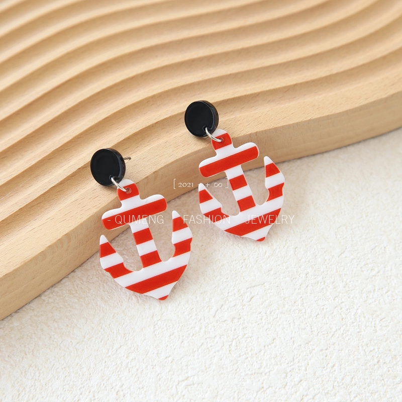 Wholesale Cute Acrylic Anchor Earrings