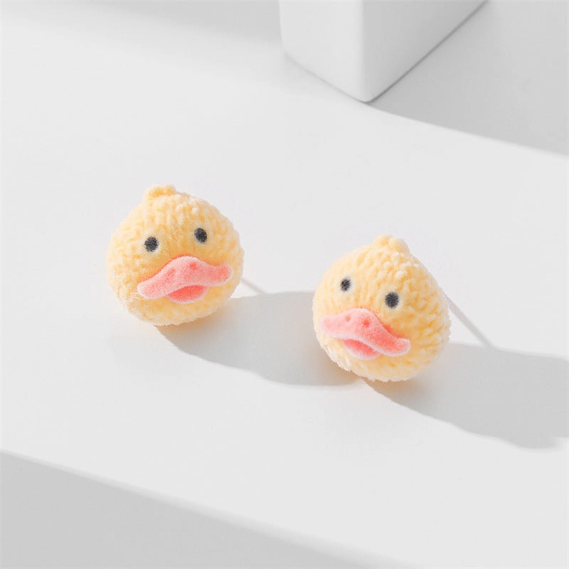 Wholesale Cute Animals Cartoon Flocking Earrings