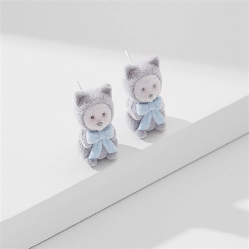 Wholesale Cute Animals Cartoon Flocking Earrings