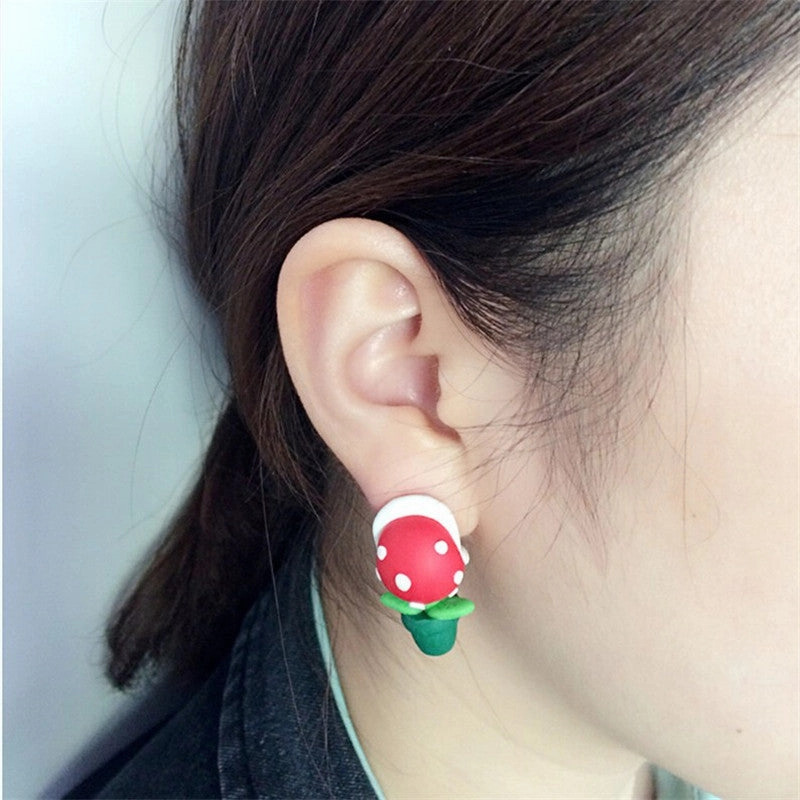 Wholesale Cute Animals Soft Pottery Clay Earrings