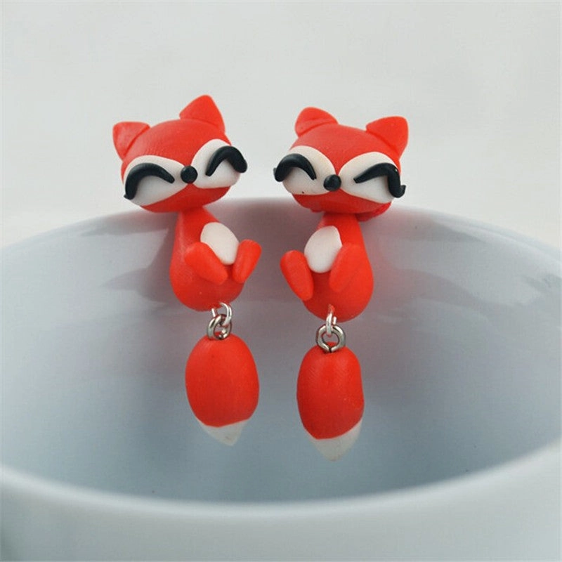Wholesale Cute Animals Soft Pottery Clay Earrings