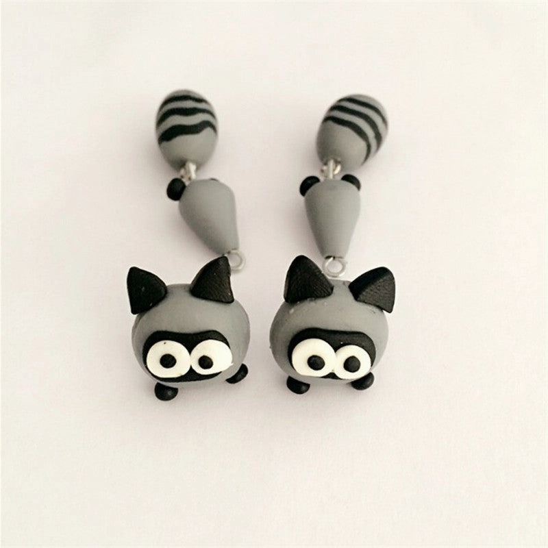 Wholesale Cute Animals Soft Pottery Clay Earrings