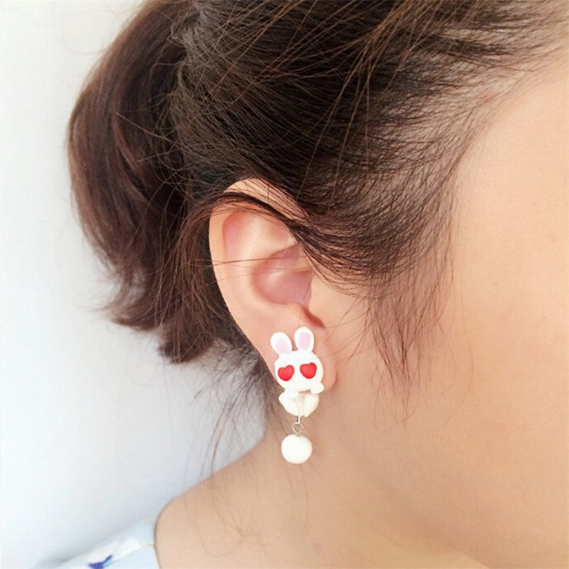 Wholesale Cute Animals Soft Pottery Clay Earrings