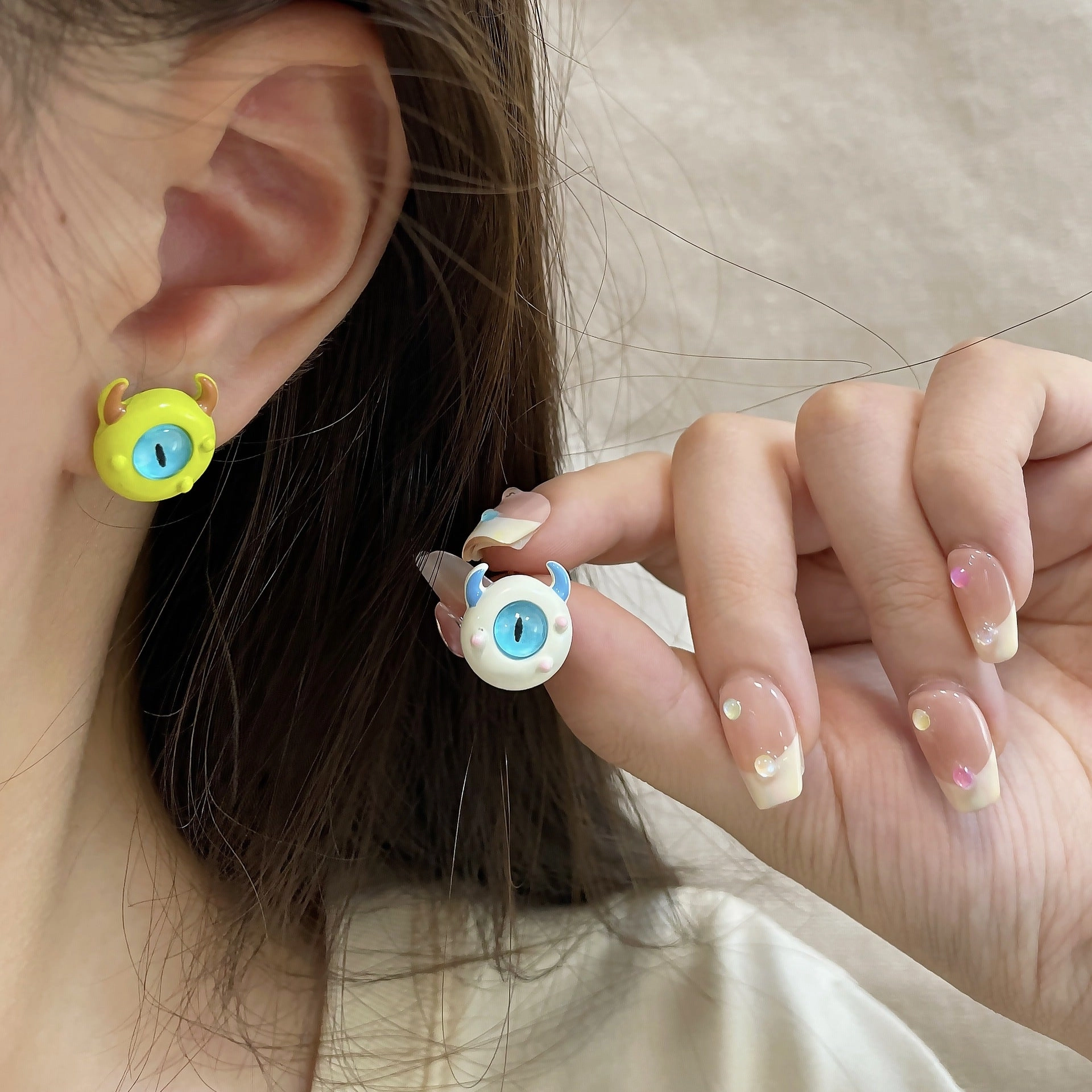 Wholesale Cute Big Eyed Monster Alloy Earrings