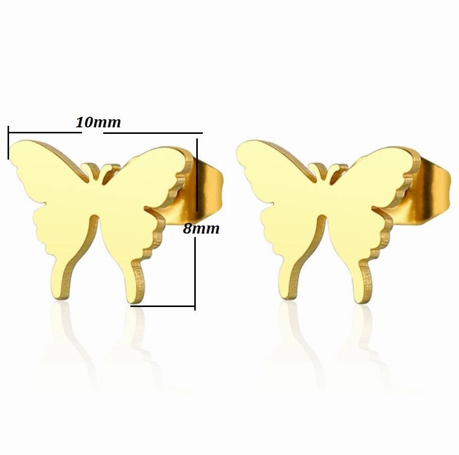 Wholesale Cute Butterfly Stainless Steel Ear Studs