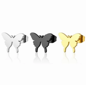 Wholesale Cute Butterfly Stainless Steel Ear Studs