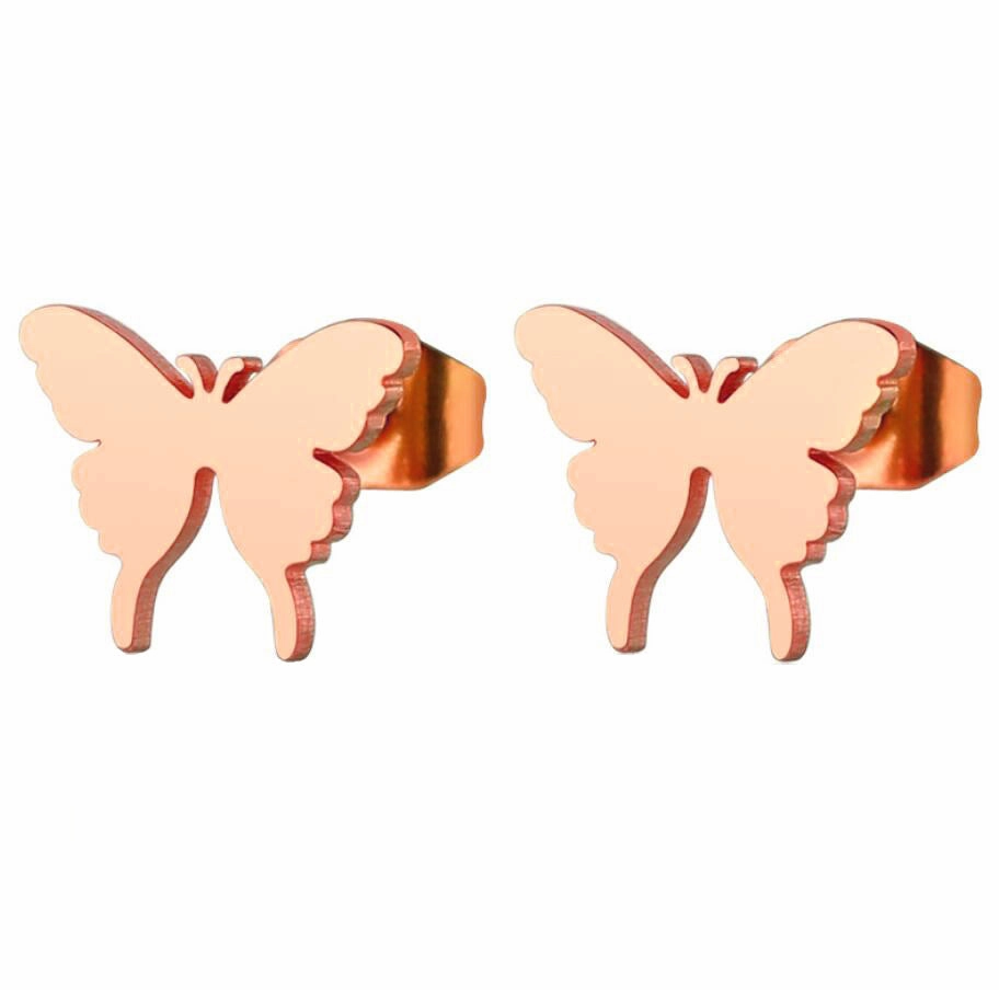 Wholesale Cute Butterfly Stainless Steel Ear Studs