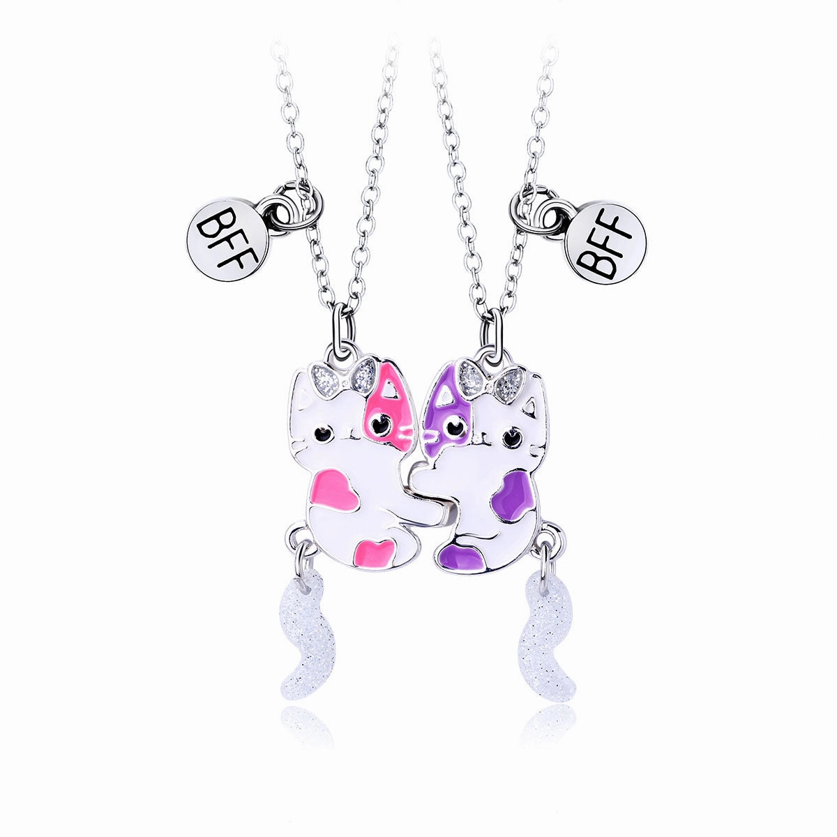 Wholesale Cute Cat Magnet Alloy Necklace Set