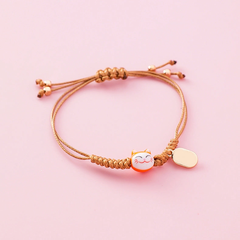Wholesale Cute Ceramic Kitten Alloy Bracelet