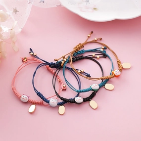 Wholesale Cute Ceramic Kitten Alloy Bracelet