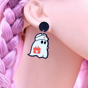 Wholesale Cute Fashion Rescue Ghost Acrylic Earrings