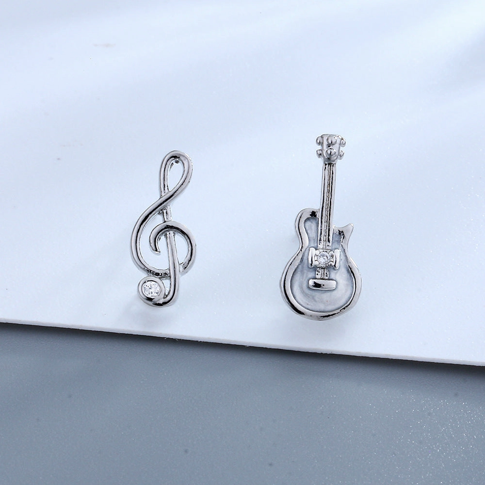 Wholesale Cute Guitar Notes Copper Earrings