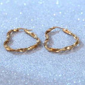 Wholesale Cute Heart Twist Twisted Stainless Steel Earrings