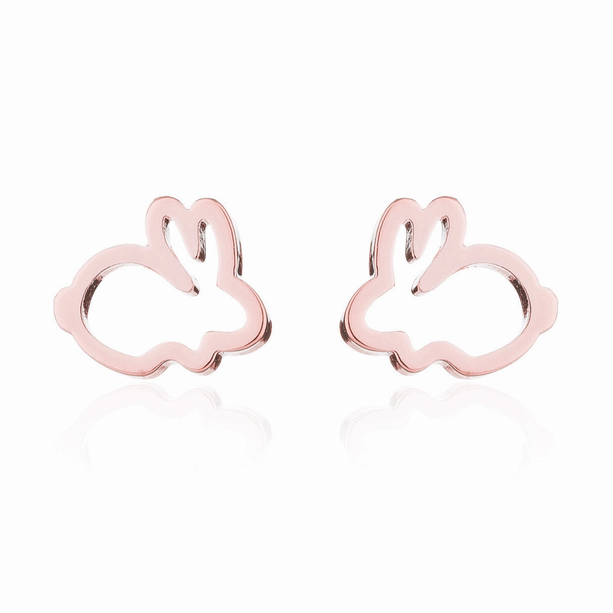 Wholesale Cute Hollow Rabbit Stainless steel Ear Studs