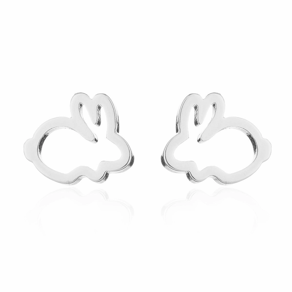 Wholesale Cute Hollow Rabbit Stainless steel Ear Studs
