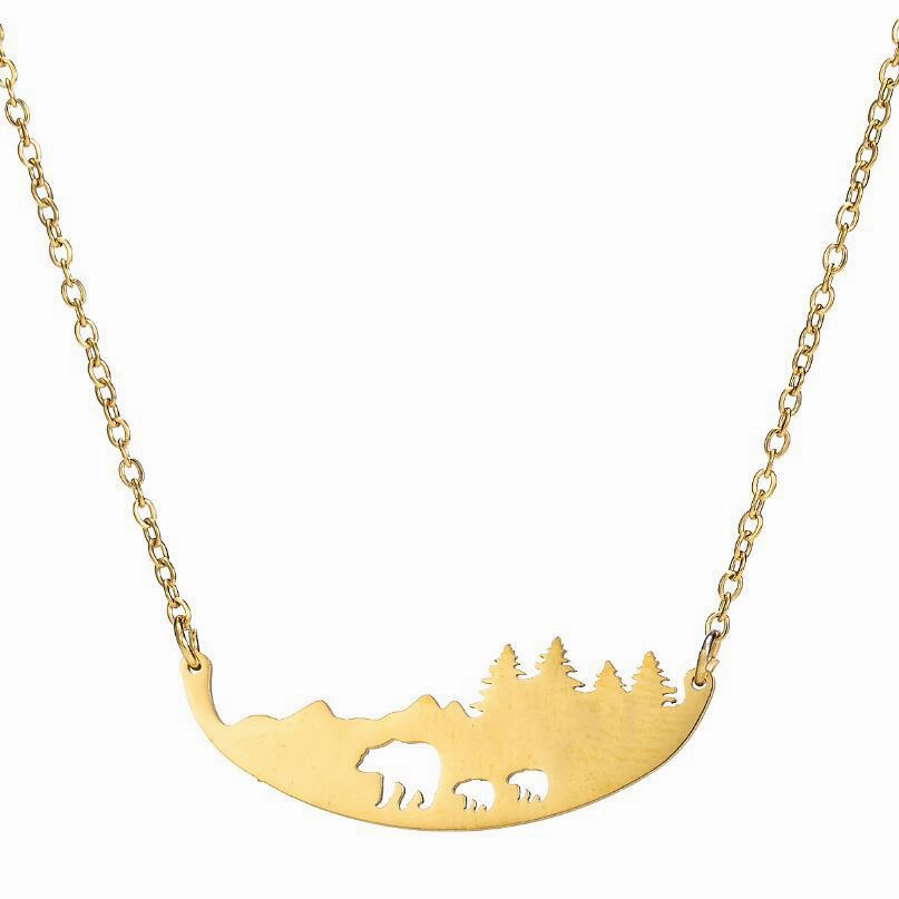Wholesale Cute Hollow Small Animal Cat Hummingbird Wolf Necklace