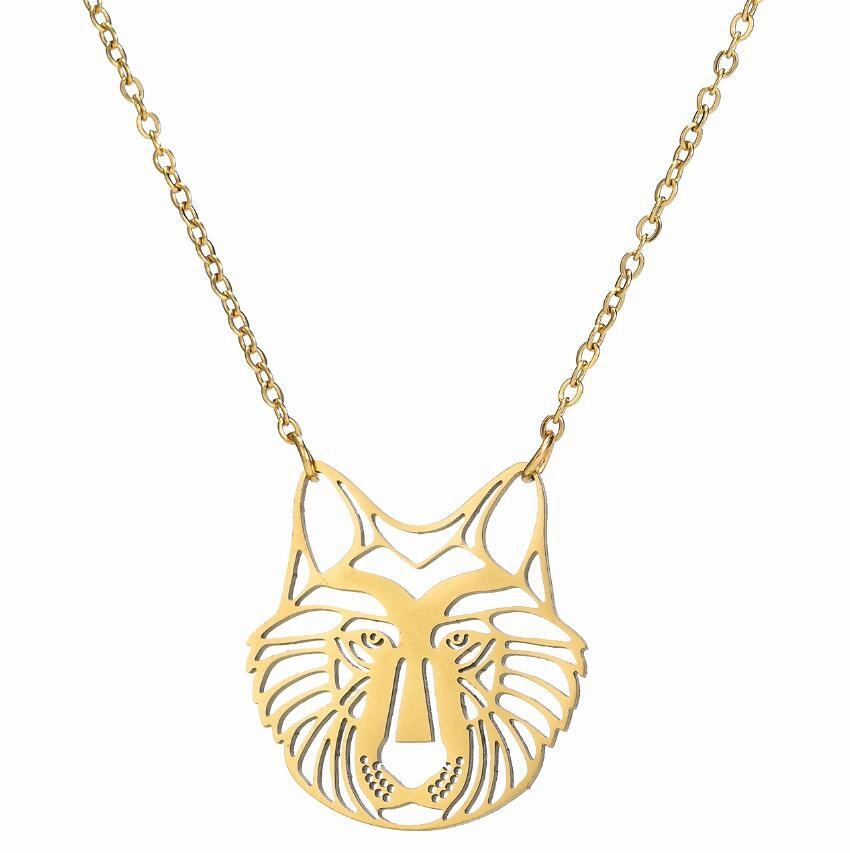 Wholesale Cute Hollow Small Animal Cat Hummingbird Wolf Necklace