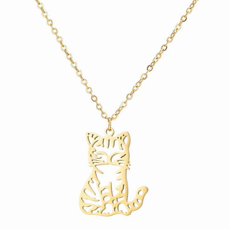 Wholesale Cute Hollow Small Animal Cat Hummingbird Wolf Necklace