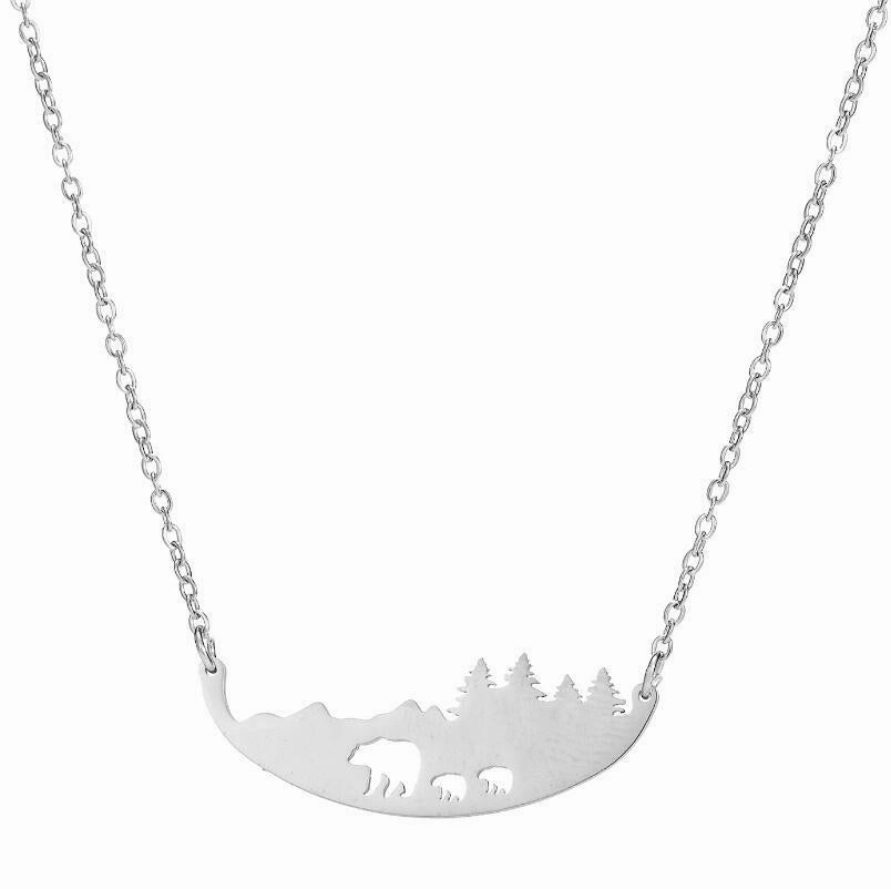Wholesale Cute Hollow Small Animal Cat Hummingbird Wolf Necklace
