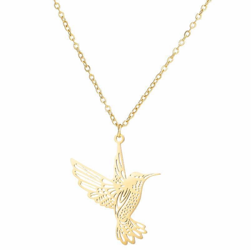 Wholesale Cute Hollow Small Animal Cat Hummingbird Wolf Necklace
